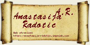 Anastasija Radotić vizit kartica